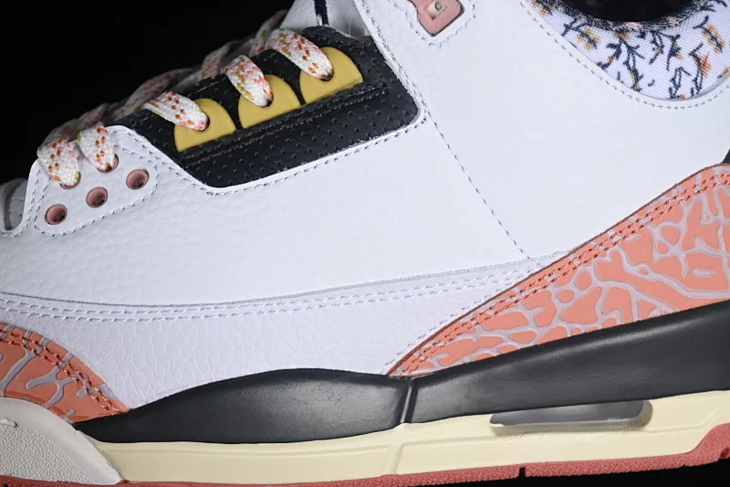 All categories Air Jordan Jordan series basketball shoes Air Jordan 3 cost-effective version Air Jordan 3 GS "Red Stardust" AJ3 Joe 3 new white pink flower 441140-100